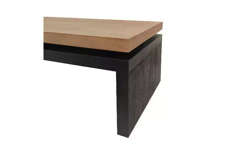 Tavolino da Caffè Moderno in Legno con Piano Sospeso, Elegante Tavolo Centrale Rettangolare per Salotto, Tavolino da Divano Industriale