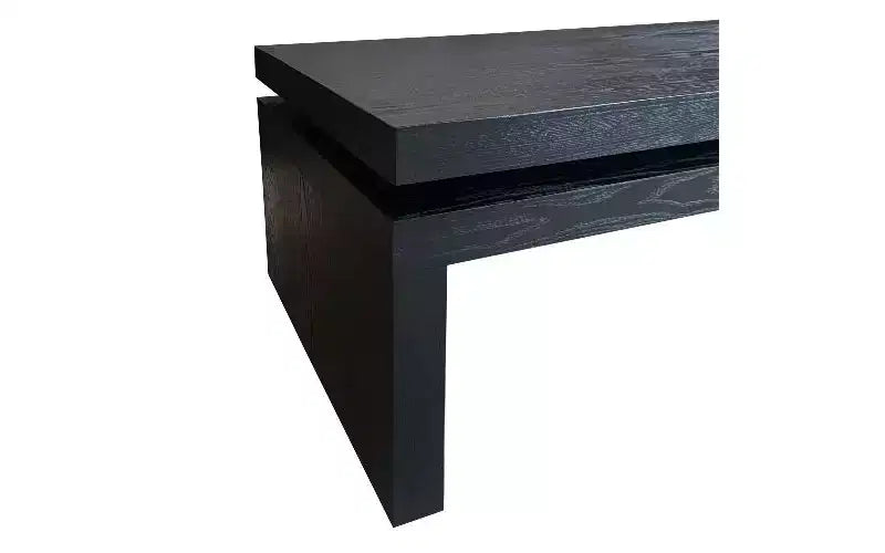 Tavolino da Caffè Moderno in Legno con Piano Sospeso, Elegante Tavolo Centrale Rettangolare per Salotto, Tavolino da Divano Industriale