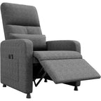 Recliner Chair, Adjustable Recliner Ergonomic Overstuffed Single Sofa, Tall Back, Padded Seat, 2 Side Pockets, Home Theater Seating for Living Room