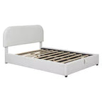Letto matrimoniale moderno imbottito con sistema idraulico di sollevamento per vano contenitore