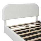 Letto matrimoniale moderno imbottito con sistema idraulico di sollevamento per vano contenitore