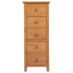 Cassettiera Alta, Legno Massello di Rovere MDF