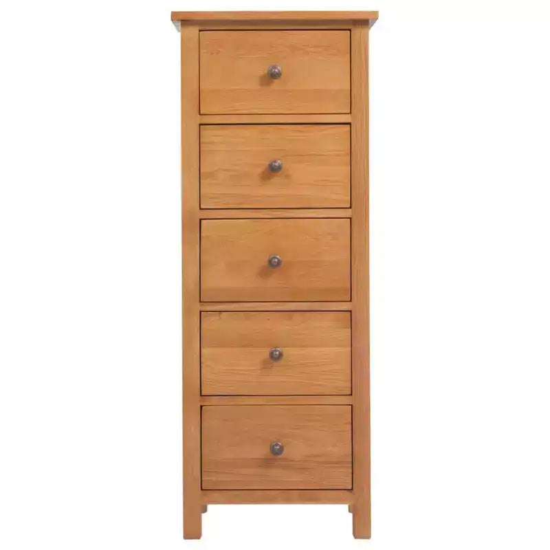 Cassettiera Alta, Legno Massello di Rovere MDF