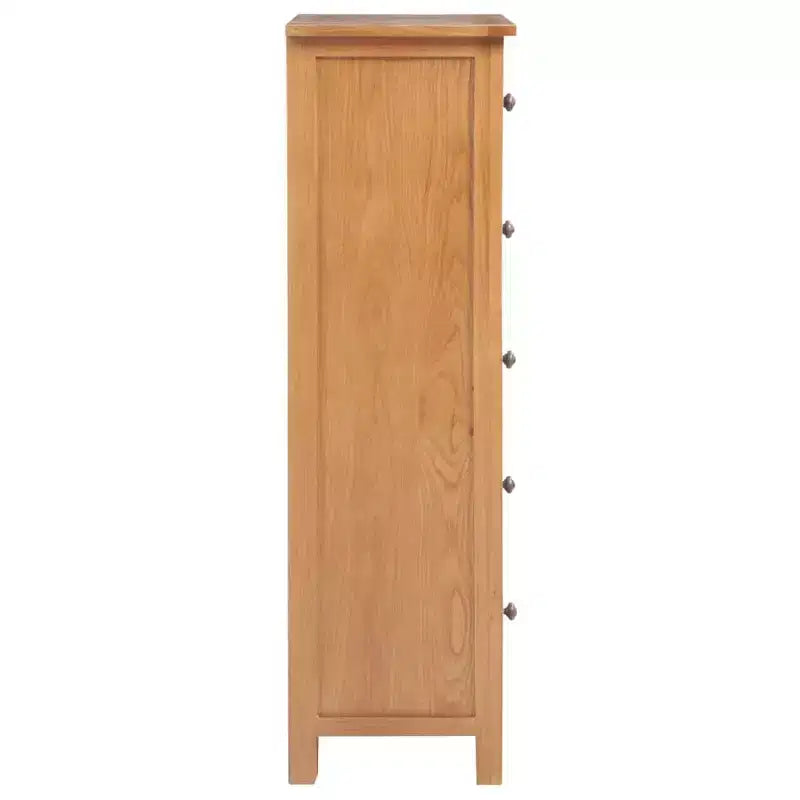 Cassettiera Alta, Legno Massello di Rovere MDF