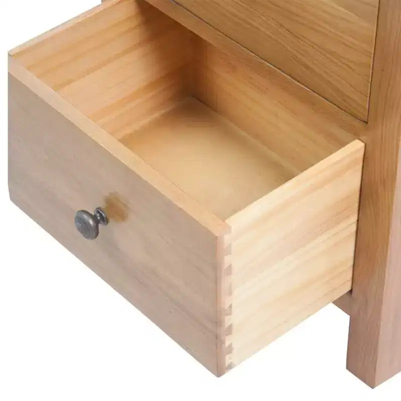 Cassettiera Alta, Legno Massello di Rovere MDF