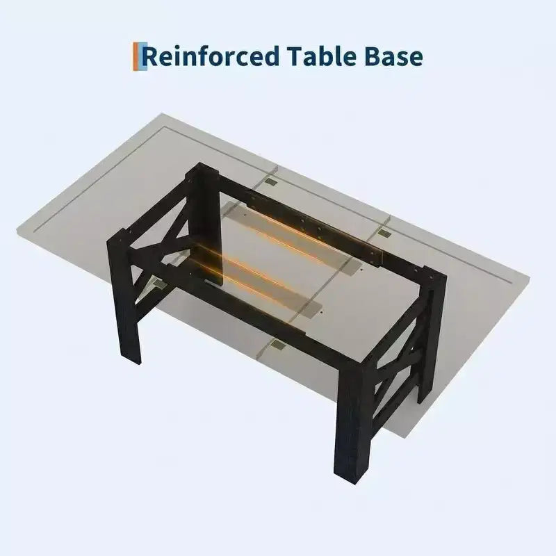 Ampio tavolo da pranzo in stile rustico da 180 cm per 6-8 persone - Robusto tavolo rettangolare in legno - Piano spesso e robuste gambe triangolari