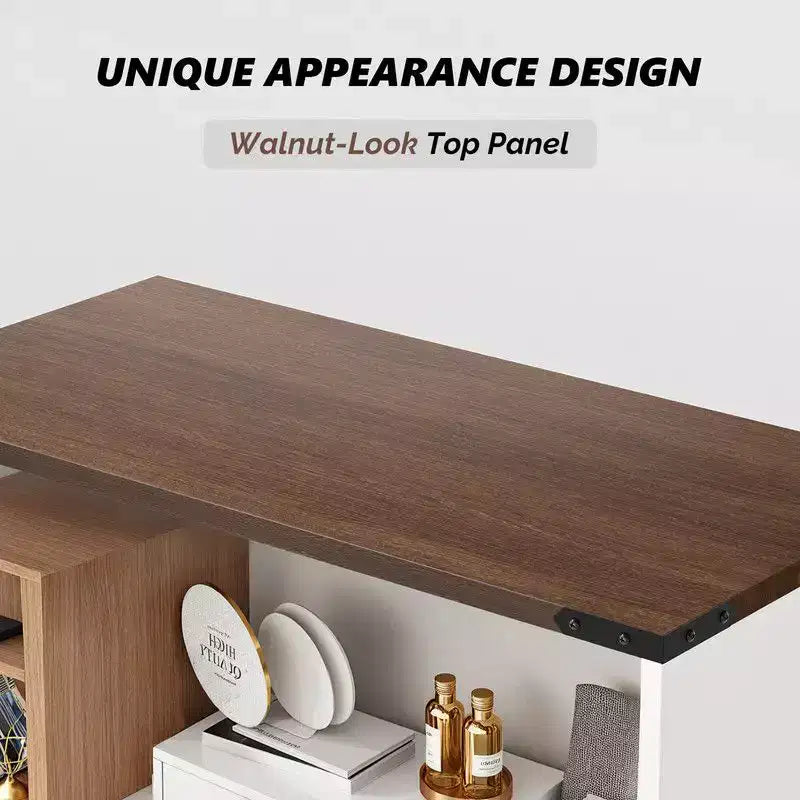Libreria con armadietto portaoggetti in acciaio a 3 ripiani con porta scorrevole "barn door"