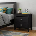 Comodino nero in legno a due cassetti da 24"