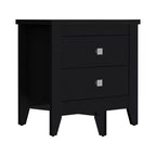 Comodino nero in legno a due cassetti da 24"