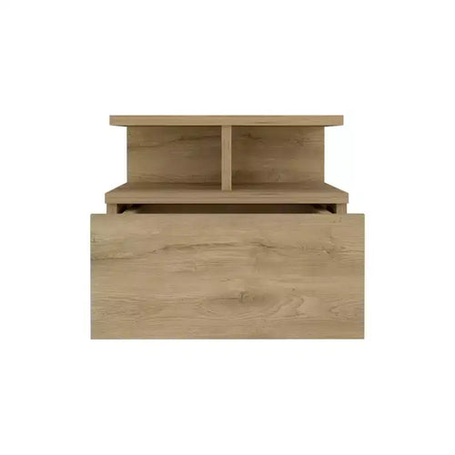 HomeRoots 12 Beige Wood One Drawer Floating Nightstand
