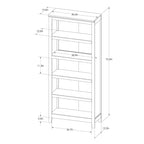 Libreria a 5 ripiani da 72"