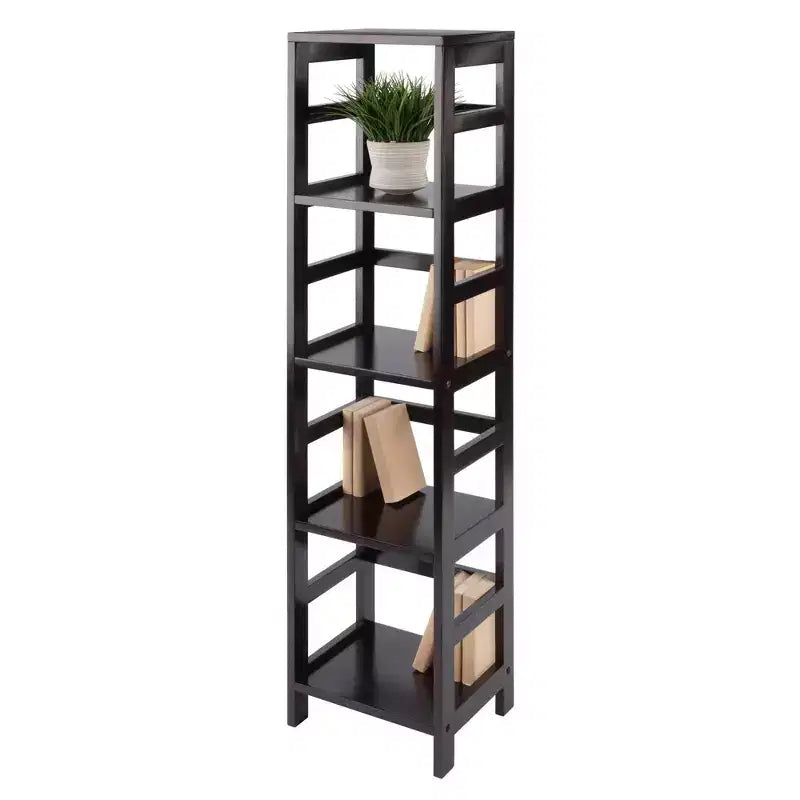 Libreria stretta a 4 sezioni da 55" color espresso