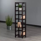 Libreria stretta a 4 sezioni da 55" color espresso