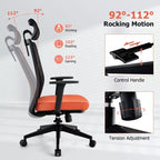 Sedia da ufficio in rete, ergonomica, schienale alto, per dirigenti, altezza regolabile, 180 kg