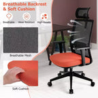 Sedia da ufficio in rete, ergonomica, schienale alto, per dirigenti, altezza regolabile, 180 kg