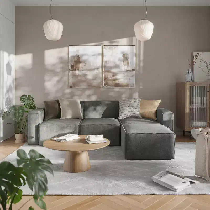Divano componibile di lusso, seduta pouf
