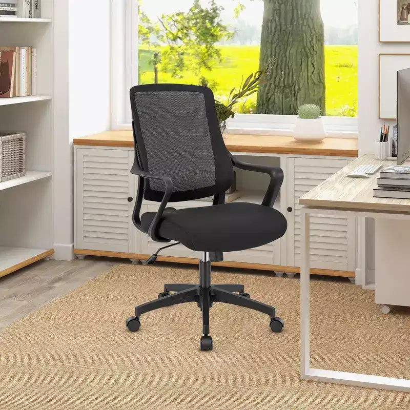 Sedia da ufficio ergonomica, regolabile in altezza, in rete traspirante, con braccioli