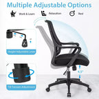 Sedia da ufficio ergonomica, regolabile in altezza, in rete traspirante, con braccioli